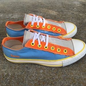 EUC- Converse all star Eujean Blu orange shoe